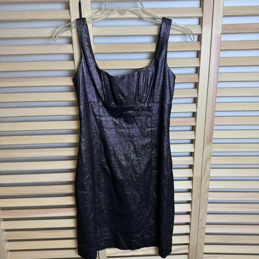 Nanette Lepore Y2K Corset Bust Mini Dress, Black / SIlver | Sz 2